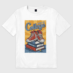 Футболка оверсайз женская Back to college, цвет: белый