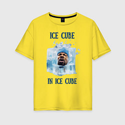 Женская футболка оверсайз Ice Cube in ice cube