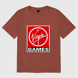 Футболка оверсайз женская Virgin games logo, цвет: кирпичный