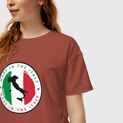 Футболка оверсайз женская Сделан в Италии, цвет: кирпичный — фото 2