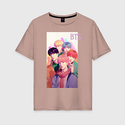 Женская футболка оверсайз Kpop BTS art