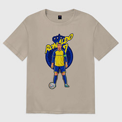 Футболка оверсайз женская Криштиану Роналду 7 Аль Наср, цвет: миндальный