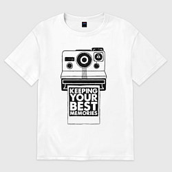 Футболка оверсайз женская Polaroid best memories, цвет: белый