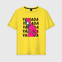 Футболка оверсайз женская Ямада - Моя любовь 999 уровня к Ямаде, цвет: желтый