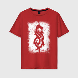 Футболка оверсайз женская Slipknot logo, цвет: красный