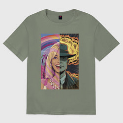 Женская футболка оверсайз Barbie Oppenheimer