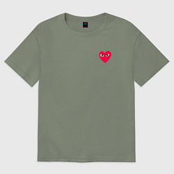 Женская футболка оверсайз Сердце с глазами