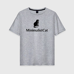 Футболка оверсайз женская Коты MinimalistCat, цвет: меланж