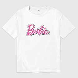 Женская футболка оверсайз Barbie title