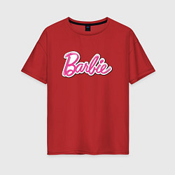 Футболка оверсайз женская Barbie title, цвет: красный