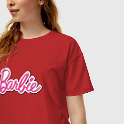 Футболка оверсайз женская Barbie title, цвет: красный — фото 2