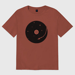 Женская футболка оверсайз Космический винил