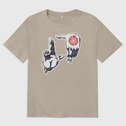 Женская футболка оверсайз Хеллсинг ладони Алукарда