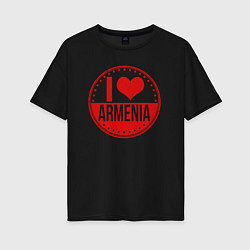 Футболка оверсайз женская Love Armenia, цвет: черный