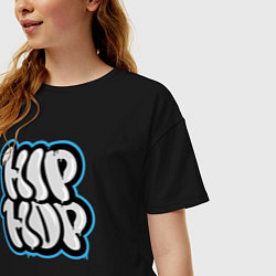 Футболка оверсайз женская Хип хоп, цвет: черный — фото 2
