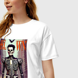 Футболка оверсайз женская Skeleton fashionista - art - poster, цвет: белый — фото 2