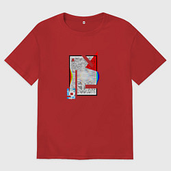 Женская футболка оверсайз Геометрическая абстракция треугольник, квадрат