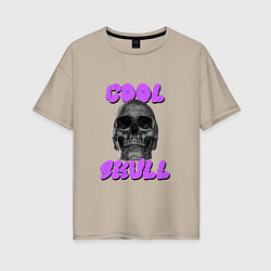 Футболка оверсайз женская Cool Skull, цвет: миндальный