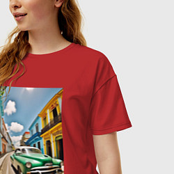 Футболка оверсайз женская Кубинская улица, цвет: красный — фото 2