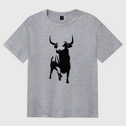 Женская футболка оверсайз Бык анфас