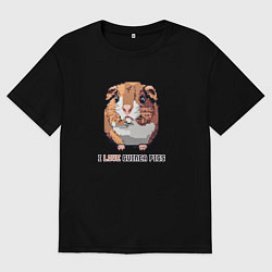 Женская футболка оверсайз Пиксель морская свинка