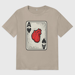 Женская футболка оверсайз Туз сердца