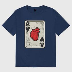 Женская футболка оверсайз Туз сердца