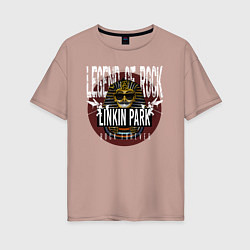 Футболка оверсайз женская Linkin Park рок легенда, цвет: пыльно-розовый