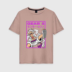 Женская футболка оверсайз One piece - gear 5 белый