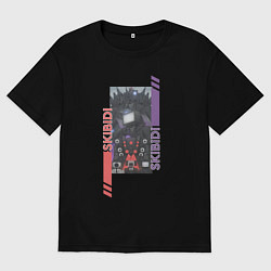 Футболка оверсайз женская Skibidi Toilet Camera Speaker Tv Titans, цвет: черный