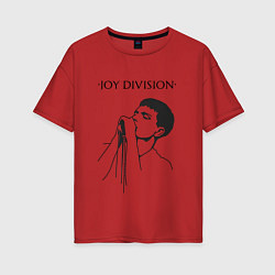Футболка оверсайз женская Йен Кёртис Joy Division, цвет: красный