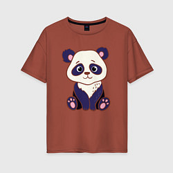 Футболка оверсайз женская Милашка панда, цвет: кирпичный