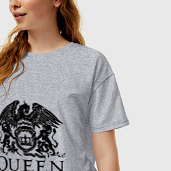 Футболка оверсайз женская Queen - logo, цвет: меланж — фото 2