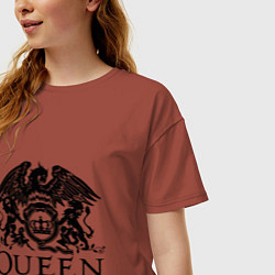 Футболка оверсайз женская Queen - logo, цвет: кирпичный — фото 2