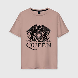 Женская футболка оверсайз Queen - logo