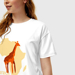 Футболка оверсайз женская Жираф из Африки, цвет: белый — фото 2