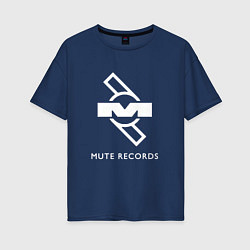 Футболка оверсайз женская Depeche Mode Mute Records Logo, цвет: тёмно-синий