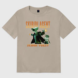 Женская футболка оверсайз Skibidi toilet agent