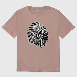 Женская футболка оверсайз Индеец шаман