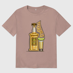 Женская футболка оверсайз Текила с лаймом