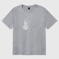 Женская футболка оверсайз Рыбалка в космосе