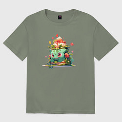 Женская футболка оверсайз Малыш Бульбазавр