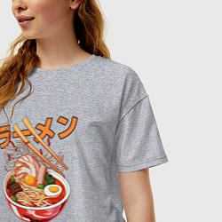 Футболка оверсайз женская Ramen Рамен, цвет: меланж — фото 2
