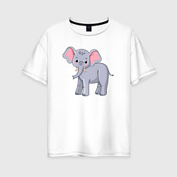 Женская футболка оверсайз Сute elephant
