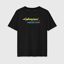 Футболка оверсайз женская Cyberpunk 2077 phantom liberty logo v1, цвет: черный