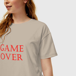 Футболка оверсайз женская Game over конец игры, цвет: миндальный — фото 2