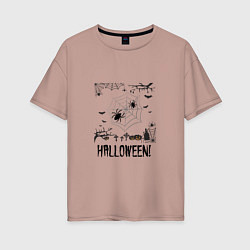 Женская футболка оверсайз Хэллоуин в конце октября