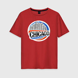 Футболка оверсайз женская Chicago, цвет: красный