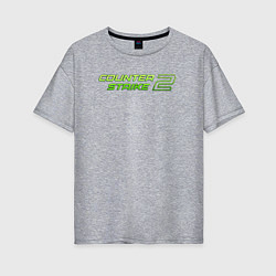 Футболка оверсайз женская Counter strike 2 green logo, цвет: меланж