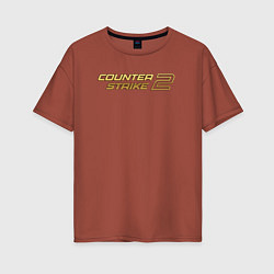 Футболка оверсайз женская Counter strike 2 gold logo, цвет: кирпичный